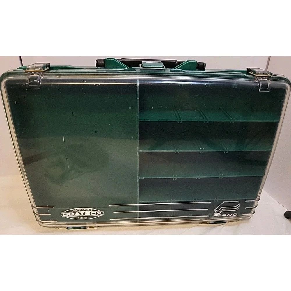 Plano 1155 Green Boatbox Transparent Lid Tackle Box Fishing Multi Compartment